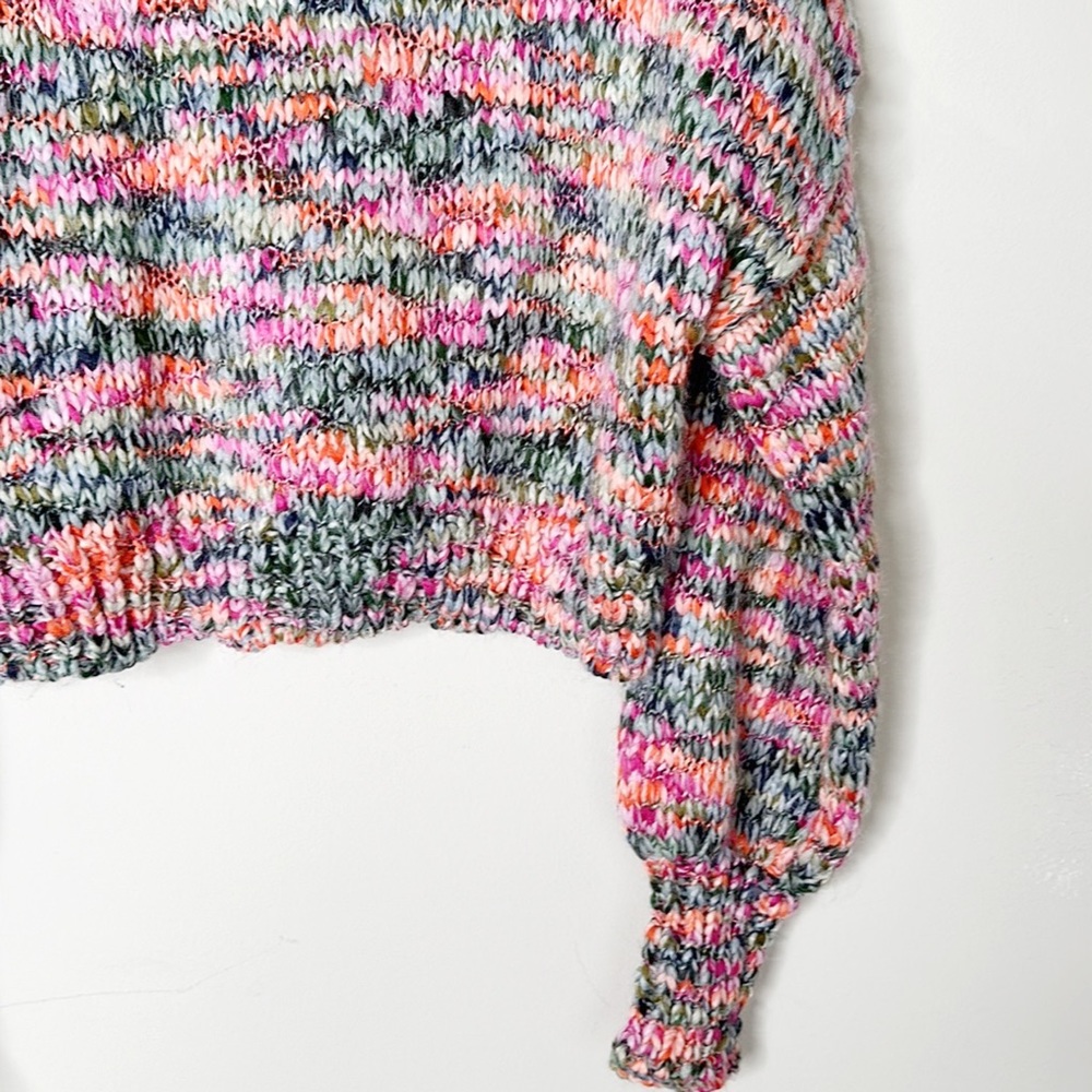 Wild Fable Rainbow Knit turtleneck spring crop sweater women size Small - Picture 6 of 8